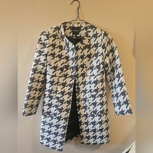 Gorgeous Houndstooth Blazer Car Coat